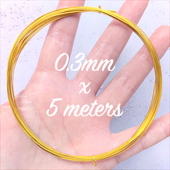 Gold Aluminium Wire at 1mm Wide and 0.3mm Thick for Cloisonne Art | Flat Wire | Deco Frame Making for UV Resin Craft | Open Bezel DIY (5 Meters / Gold)