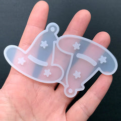 Wizard Hat Silicone Mold (2 Cavity) for Resin Craft | Witch Hat Charm Mould | Halloween Jewelry DIY (48mm x 45mm)