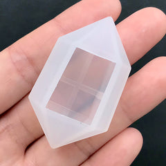 Crystal Point Silicone Mold | Faceted Quartz Shard Mould | Resin Jewelry Making | Soft Clear Mold for UV Resin (27mm x 45mm)