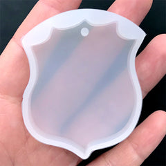 Badge Silicone Mold | Resin Charm DIY | Clear Mould for UV Resin | Epoxy Resin Jewellery Supplies (42mm x 53mm)