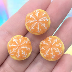 Dollhouse Miniature Orange Cabochons | 3D Fruit Embellishments | Fake Food Jewellery DIY | Kawaii Decoden Supplies (3 pcs / 16mm x 13mm)