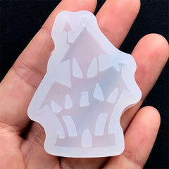 Haunted House Silicone Mold | Halloween Mold | Kawaii Goth Soft Mould | Clear Mold for UV Resin | Decoden Cabochon DIY (35mm x 48mm)