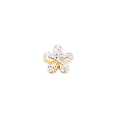 Plum Flower Rhinestone Nail Charm | Plum Blossom Embellishment | Floral Nail Decoration  | Resin Inclusion (1 piece / Gold / 10mm)