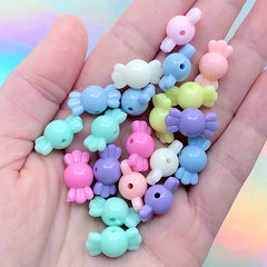 Colorful Pastel Candy Beads | Chunky Acrylic Bead | Fairy Kei Bracelet DIY | Kawaii Jewelry Supplies (Mix / 20 pcs / 17mm x 9mm)