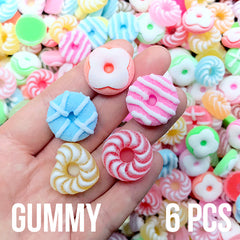 Assorted Gummy Candy Cabochon | Kawaii Sweets Deco | Fake Food Embellishment | Decoden DIY (6 pcs by Random / Mix / 21mm)