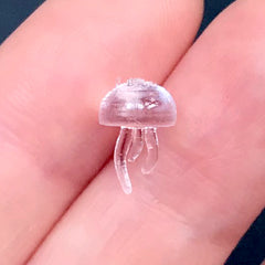 3D Transparent Jellyfish Figurine for Resin Ocean Diorama DIY | Miniature Sea Jelly Resin Inclusion | Sea Life Embellishments for Resin Art (1 piece / 11mm 17mm)