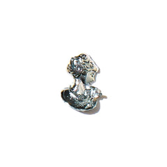 Victorian Lady Nail Charm with Rhinestone | Mini Metal Embellishment in Antique Style | Resin Inclusion | Nail Art (1 piece / Silver / 7mm x 10mm)