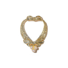 Heart Frame Nail Charm with Pearls | Small Open Bezel for Resin Filling | Metal Embellishment | Nail Deco (1 piece / Gold / 11mm x 15mm)