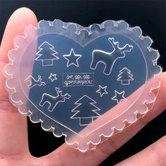 Mini Christmas Tree Reindeer and Star Silicone Mold (10 Cavity) | Festival Resin Shaker Bits Making | Holiday Embellishments DIY