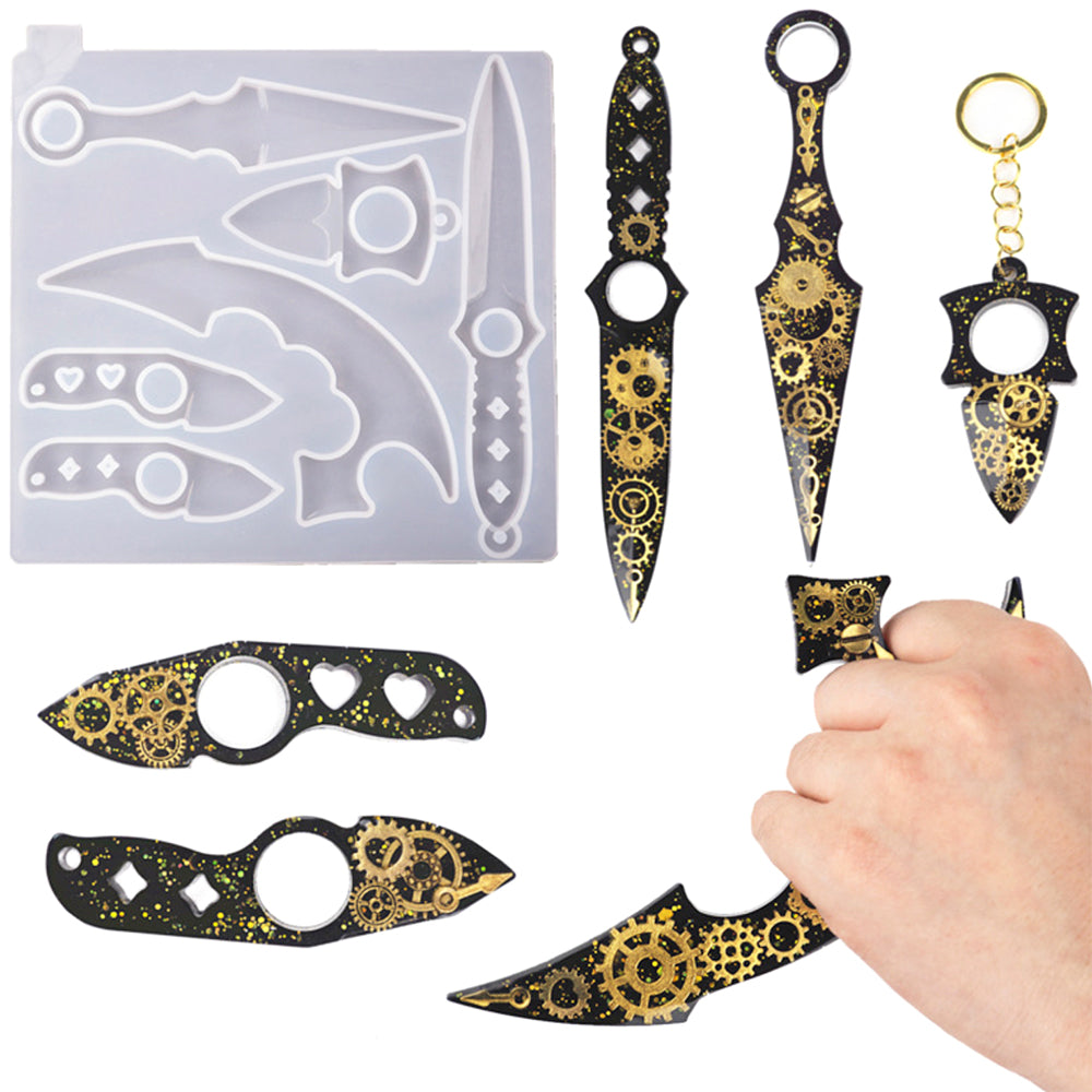 Self Defence Keychain Silicone Mold (6 Cavity) Protection