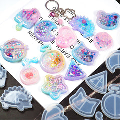 Kawaii Resin Shaker Charm DIY | Heart Silicone Mold | Decoden Cabochon Mold | Clear Soft Mold for UV Resin (49mm x 42mm)