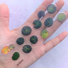 Lotus Leaves Stickers | Resin Goldfish Pond DIY | Realistic Nature Embellishments for Resin Craft | Leaf Clear Film Sticker (1 Sheet)