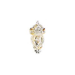 Royal Nail Charm with Rhinestones | Luxury Vintage Nail Design | Bling Bling Embellishment (1 piece / Gold / 6mm x 12mm)