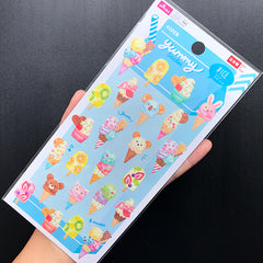Ice Cream and Popsicle Stickers | Yummy Snack Sticker | Kawaii Deco Sticker | Cute Planner Sticker