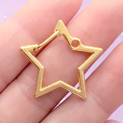 Star Snap Clip for Keychain Making | Kawaii Lanyard Hook | Cute Lobster Clasp | Key Holder DIY (1 piece / Yellow Gold / 26mm x 25mm)