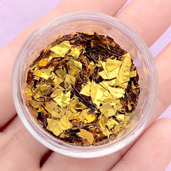 Irregular Gold Flakes | Faux Gold Foil | Resin Inclusions | Embellishments | Nail Art Supplies (Gold / 2 grams)