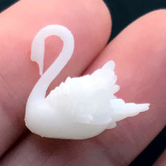 3D Swan Embellishment for Resin Crafts | Miniature Animal Resin Inclusion | Dollhouse Animal | Resin Jewelry DIY (2 pcs / 17mm x 15mm)