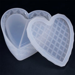 Crystal Heart Trinket Box Silicone Mold | Make Your Own Storage Box | Jewelry Box Mold | Kawaii Resin Supplies (79mm)