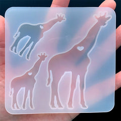 Giraffe Family Silicone Mold (3 Cavity) | Cute Animal Mould | Mom and Baby Mold | Resin Jewellery Making | Clear Mold for UV Resin