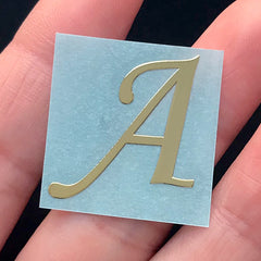 Metallic Gold Capital Letter Sticker | Uppercase Initial Sticker | Alphabet A to Z Stickers | Resin Inclusion | Resin Art Supplies (24mm)