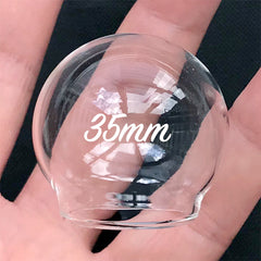 35mm Hollow Glass Bubble | Kawaii Crystal Ball DIY | Miniature Snow Globe | Small Glass Globe for Terrarium Jewelry Making (1 piece)