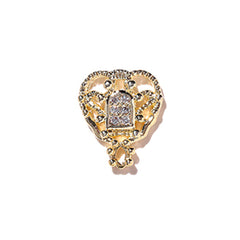Metal Nail Charm with Rhinestone | Decorative Embellishment for Resin Jewellery DIY | Nail Design (1 piece / Gold / 9mm x 11mm)