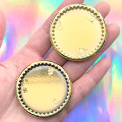 Round Miniature Cake Board | Dollhouse Cake Base | Mini Food Craft | Doll Food DIY | Kawaii Craft Supplies (2 pcs / 46mm)