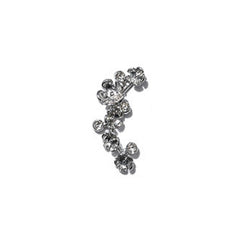 Plum Flower Nail Charm | Plum Blossom Metal Embellishment | Resin Inclusion | Floral Nail Designs (1 piece / Silver / 8mm x 15mm)