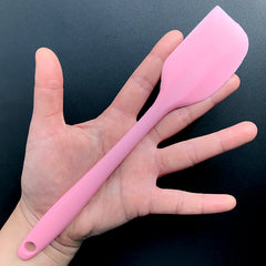 Silicone Spatula with Embedded Steel Core for Thermoplastic Beads Mixing | Craft Tool (Pink / 1 piece)