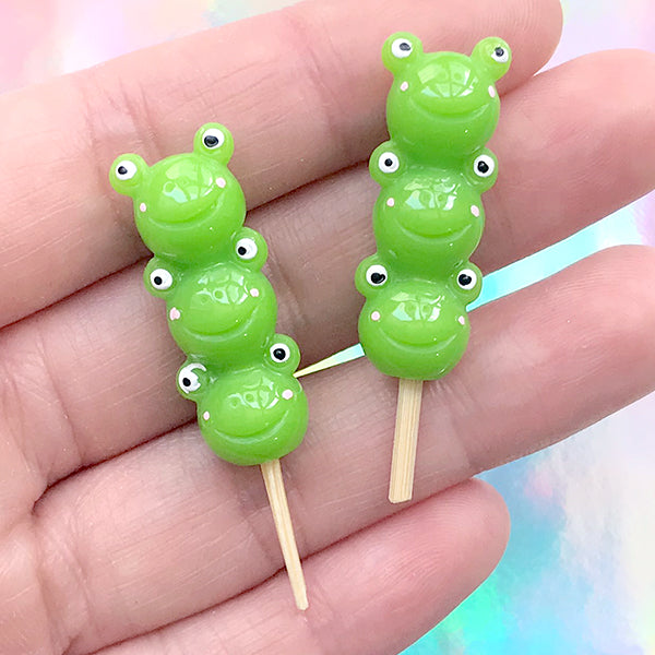 Miniature Animal Skewer in Frog Shape | Kawaii Resin Embellishment | 3 ...