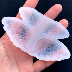 Pegasus Wing Silicone Mold | Angel Wings Clear Mold for UV Resin Art | Magical Girl Jewelry DIY | Kawaii Craft Supplies (32mm and 45mm)