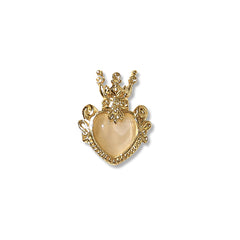 Royal Heart Nail Charm with Fake Gemstone | Luxury Embellishment for Nail Design | Kawaii Resin Art Supplies (1 piece / Gold / 10mm x 13mm)