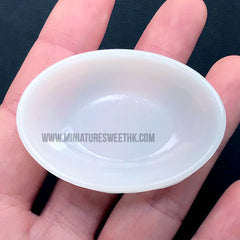 3D Miniature Oval Plate Silicone Mold | Dollhouse Tableware Mold | Doll Food DIY | Resin Craft Supplies (34mm x 51mm)