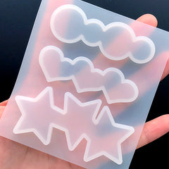 Star Heart and Circle Hair Clip Silicone Mold (3 Cavity) | Kawaii Resin Jewellery Making | Hair Accessories DIY