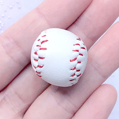 3D Baseball Charm | Miniature Sport Ball Pendant | Sports Jewelry DIY (1 piece / 22mm x 26mm)