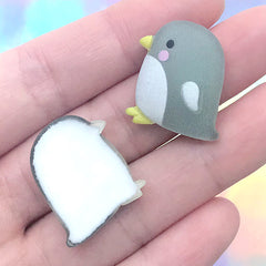Kawaii Penguin Resin Cabochon | Cute Animal Embellishments | Decoden Phone Case DIY (3 pcs / 21mm x 22mm)