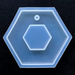 Hollow Hexagon Charm Silicone Mold | Big Geometric Pendant Mold | Epoxy Resin Jewellery Making | UV Resin Supplies (70mm x 61mm)