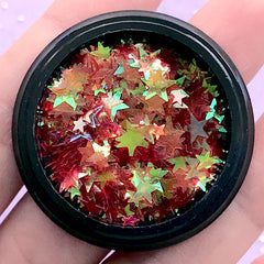 Aurora Borealis Star Glitter | Iridescent Confetti Flakes | Bling Bling Embellishments for Resin Art | Resin Fillers (AB Red)