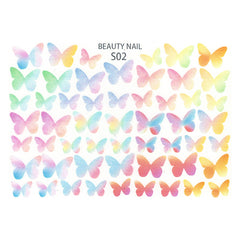 Rainbow Gradient Butterfly Shrinkable Plastic Sheet | Shrink Plastic Film | Resin Inclusion DIY | Nail Designs (1 Sheet / Translucent)