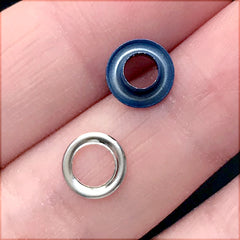 Colored Grommets in 4mm for Handmade Leather Crafts | Painted Eyelets and Washers (10 sets / Dark Blue)