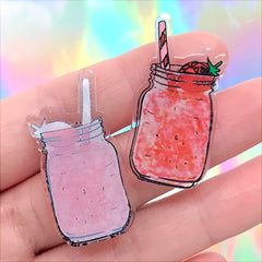 Bloody Mary Mason Jar Cabochon | Acrylic Decoden Embellishments | Kawaii Craft Supplies (2 pcs / 18mm x 38mm)