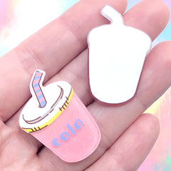 Glittery Cola Acrylic Cabochon | Kawaii Embellishments | Decoden Phone Case DIY | Toddler Jewelry Making (2 pcs / 22mm x 34mm)