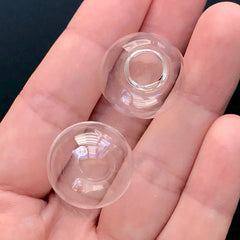 20mm Glass Globe Bubble | Hollow Glass Orb Necklace DIY | Glass Vial Pendant Making (2 pcs / 20mm x 23mm)