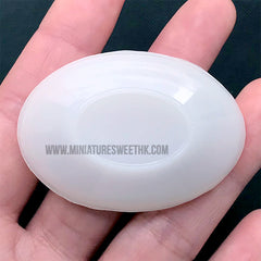 3D Miniature Oval Plate Silicone Mold | Dollhouse Tableware Mold | Doll Food DIY | Resin Craft Supplies (34mm x 51mm)