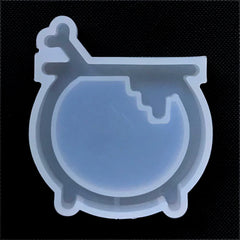 Witch Cauldron Resin Shaker Charm Silicone Mold | Witches Cooking Pot Mould | Halloween Craft Supplies (52mm x 57mm)