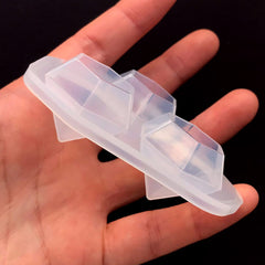 Diamond Silicone Mold (3 Cavity) | Clear Soft Mold for UV Resin Crafts | Epoxy Resin Mould | Kawaii Jewelry Making (29mm x 24mm)