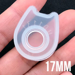 Kawaii Animal Ring Silicone Mold | Resin Jewellery Mold | Cat Ear Ring Mold | Clear Mold for UV Resin Craft | Epoxy Resin Mould (Size 17mm)