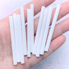 Small Straw for Miniature Boba Tea Making | Doll House Food Craft | Fake Food Jewelry Supplies (10 pcs / 55mm / White)