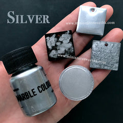 Metallic Silver Pigment Powder | Resin Colouring | UV Resin Colorant | Epoxy Resin Agate Geode Coaster Making
