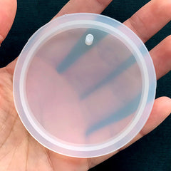 Round Circle Mold | Resin Pendant Mold | Clear Mold for Pressed Flower | Resin Jewellery Mould | Epoxy Resin Craft Supplies (60mm)
